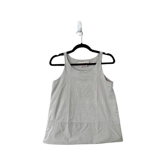 MARNI Sleeveless A-line Contemporary Italian Khaki Tank Top SIze 40 - Picture 3 of 6